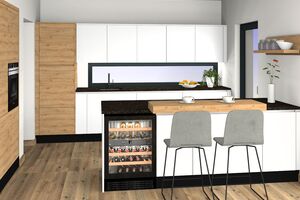3D Visualisierung_Küche mit Bar