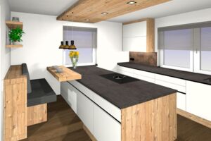 3D Visualisierung_Küche mit Bar